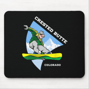 Crested Butte Mountain Colorado Snowboarden Mousepad