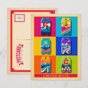 Crested Butte Postkarte Colorado Ski Ticket Vintag