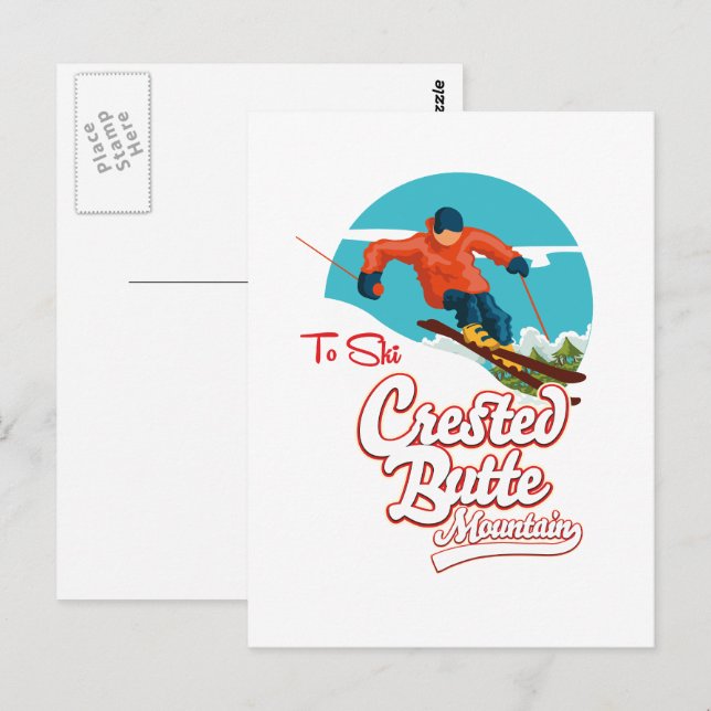Crested Butte zum Skifahren Postkarte (Vorne/Hinten)