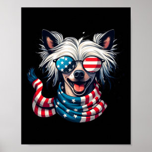 Crested Lover Us Flagge 4. Juli Patriotisch Poster