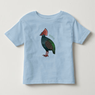 Crested partridge bird cartoon illustration kleinkind t-shirt
