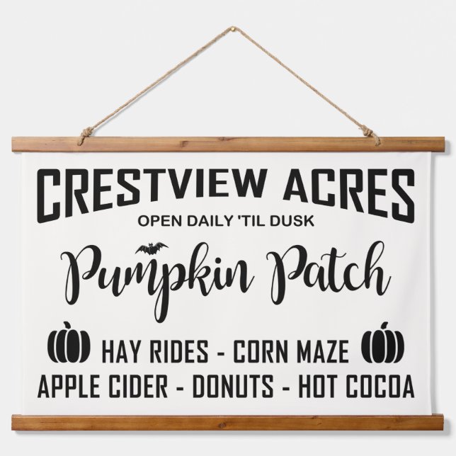 CRESTVIEW ACS PUMPKIN PATCH WANDTEPPICH MIT HOLZRAHMEN (Vorne)