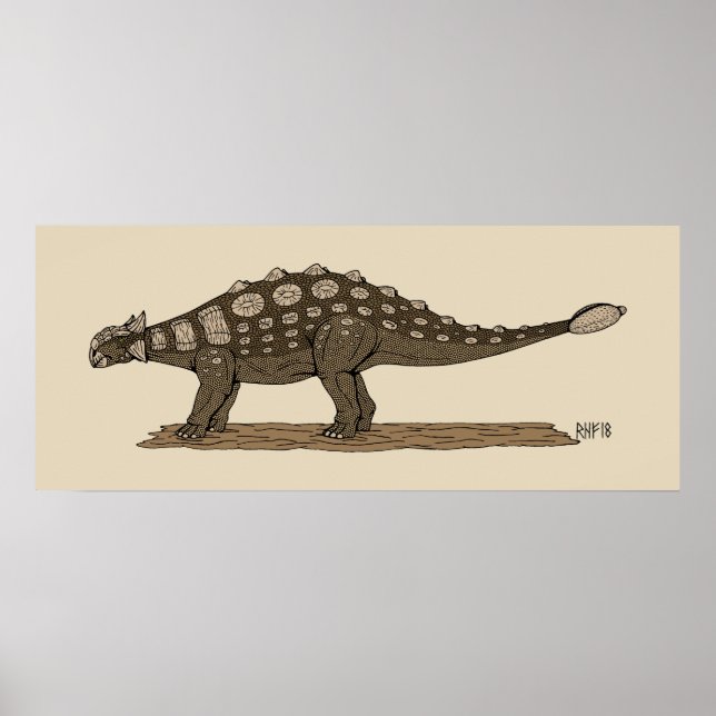 Cretaceous Dinosaur Ankylosaurus Poster (Vorne)