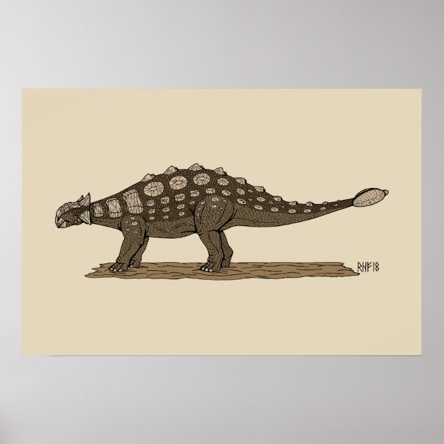 Cretaceous Dinosaur Ankylosaurus Poster (Vorne)