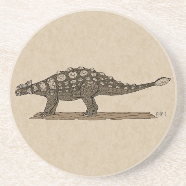 Cretaceus Dinosaurier Ankylosaurus Getränkeuntersetzer (Vorne)