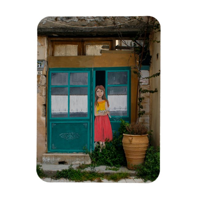 Cretan Girl Mural Magnet (Vertikal)