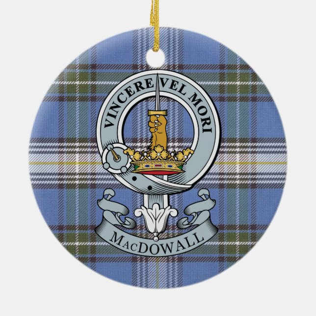 Crête de MacDowall + Ornement de cercle de tartan (Dos)