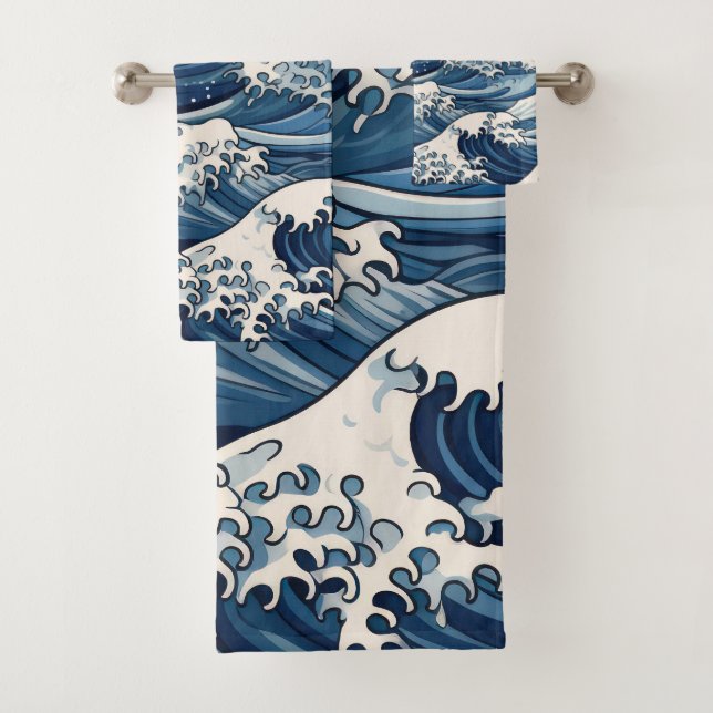 Crêtes éphémères : Les vagues d'Hokusai réimaginée (En situation)