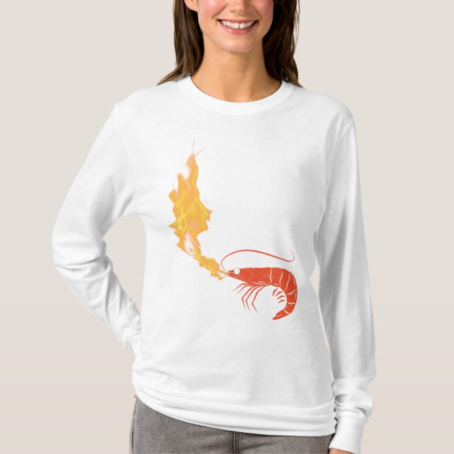 Crevettes en feu T-shirt (Devant)