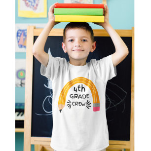 Crew 4. Klasse mit Regenbogenstift zurück in die S T-Shirt
