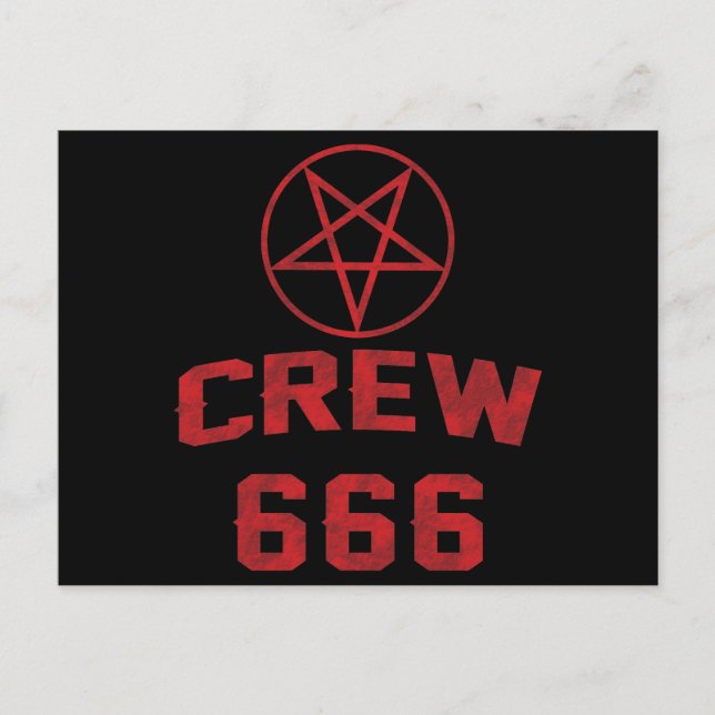 Crew 666 Pentagram Postkarte (Vorderseite)