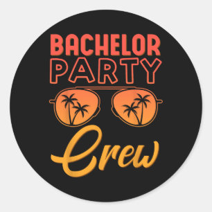Crew Bachelor Runder Aufkleber