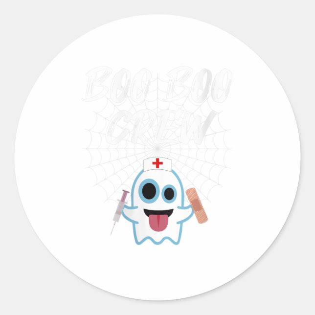 Crew Boo Boo Womens Nurse Halloween Ho Runder Aufkleber (Vorderseite)