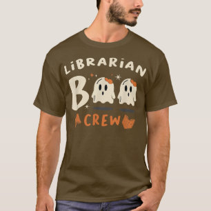 Crew Boo Librarian Boo Boys Girls Halloween C T-Shirt