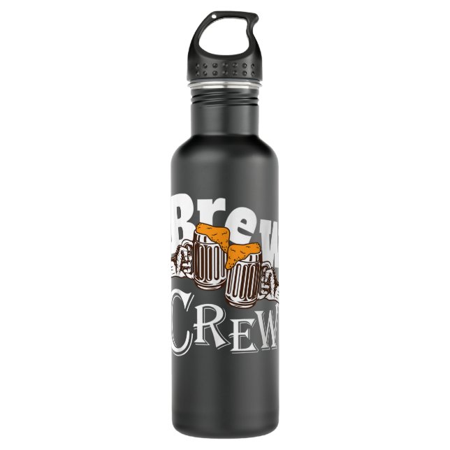 Crew brauen, Bachelor Party T Shirt, Bier trinken Edelstahlflasche (Vorderseite)