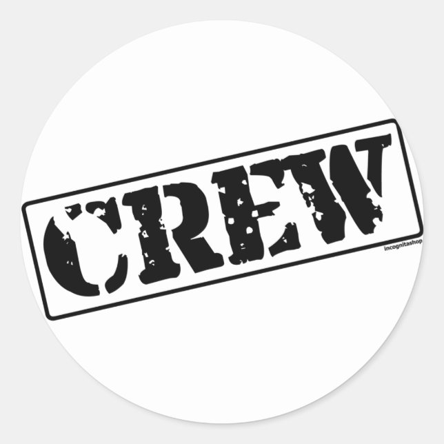 Crew Briefmarke Runder Aufkleber (Vorderseite)