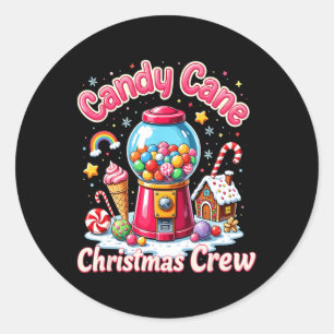 Crew Candyland Candy Cane Runder Aufkleber