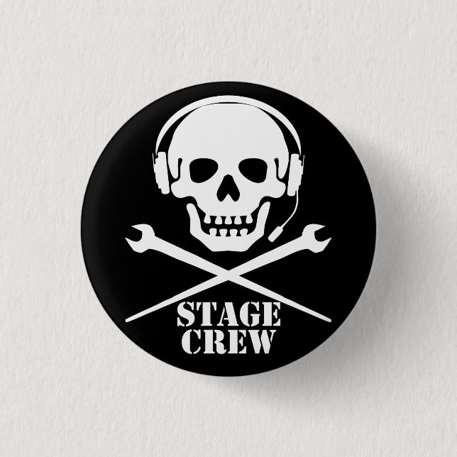 Crew der Bühne (Schädel- und Crosspodgers - Abzeic Button (Vorderseite)