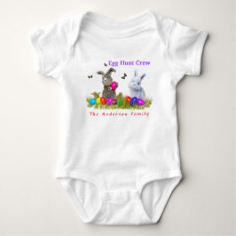 Crew der Eierjagd Personalisiert Familienname Baby Strampler