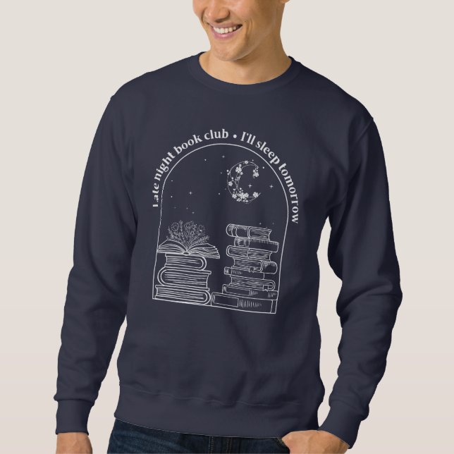 Crew des Buchclubs für verspätete Nächte (Weiße Ti Sweatshirt (Vorderseite)