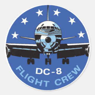 Crew des Flug-DC-8 Runder Aufkleber