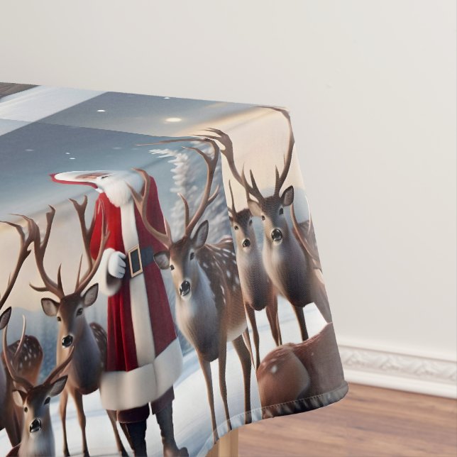 Crew des Weihnachtsmannes: Weihnachtsmann-Posen-Re Tischdecke (Beispiel)