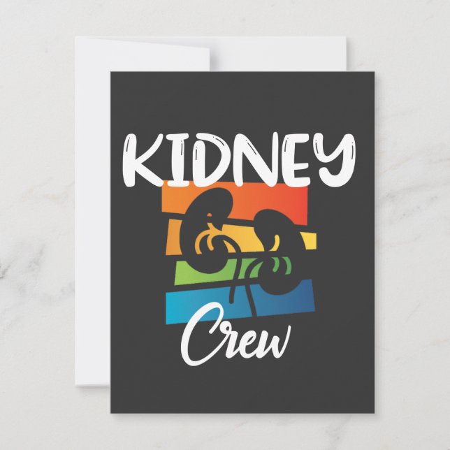 Crew Dialysis Nurse Nephrologie Niere Nierenkolade Dankeskarte (Vorderseite)