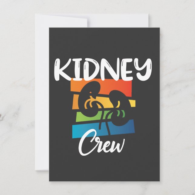Crew Dialysis Nurse Nephrologie Niere Nierenkolade Mitteilungskarte (Vorderseite)