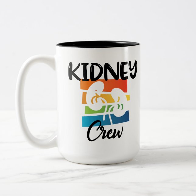 Crew Dialysis Nurse Nephrologie Niere Nierenkolade Zweifarbige Tasse (Links)
