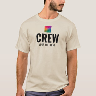 Crew Doppelseitige Logo-Design Mens Sand-Farbe T-Shirt