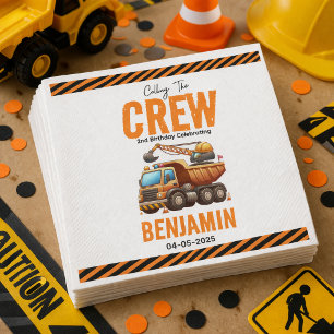 Crew Dump Truck Boy 2. Geburtstag Serviette