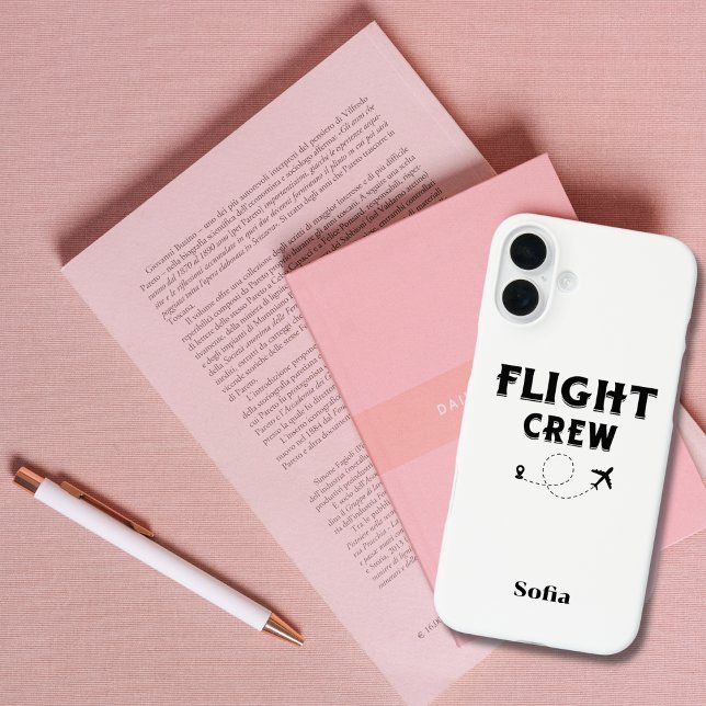 Crew-Flugflugzeug mit modernem Flug iPhone 16 Plus Hülle (Von Creator hochgeladen)