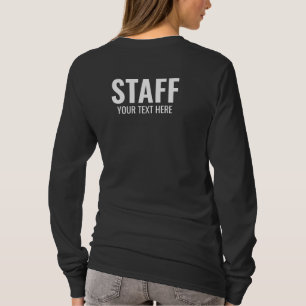 Crew für Frauen, die lange Schlange stehen, Black  T-Shirt