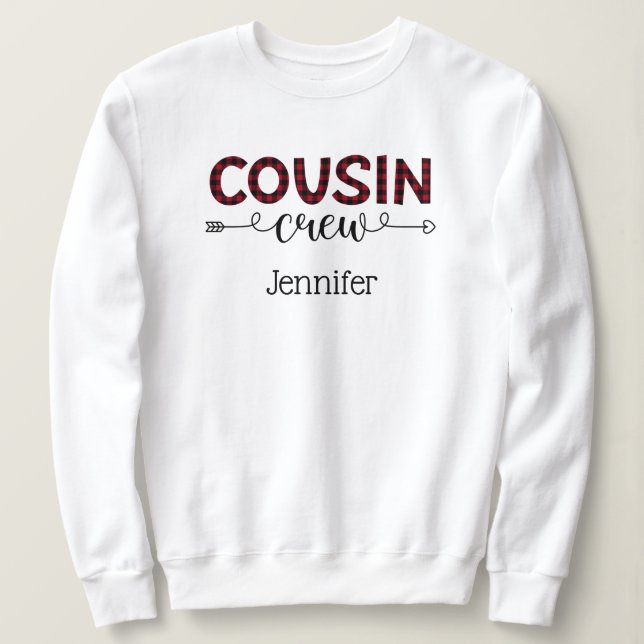 Crew für personalisierte Cousin  Sweatshirt (Design vorne)