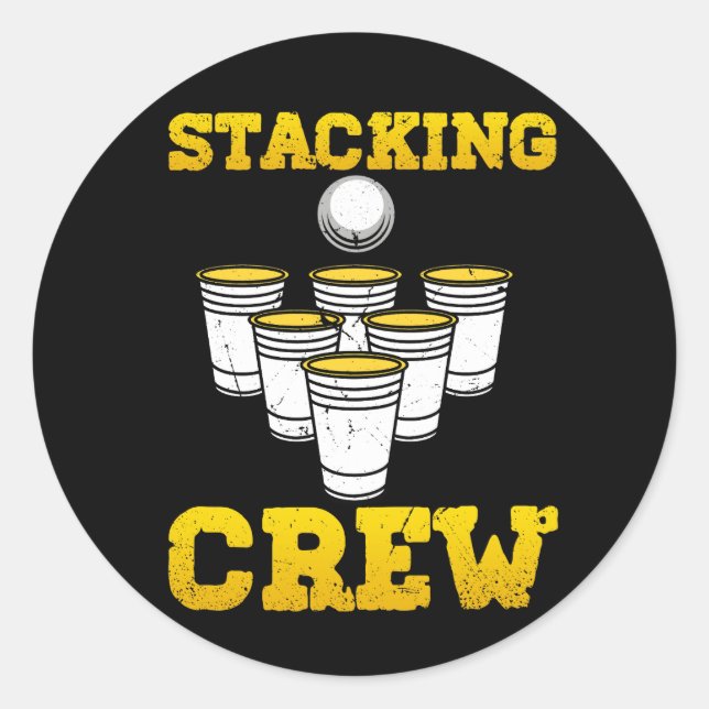 Crew für Sportstapler Cups Schnelligkeit Stackerst Runder Aufkleber (Vorderseite)