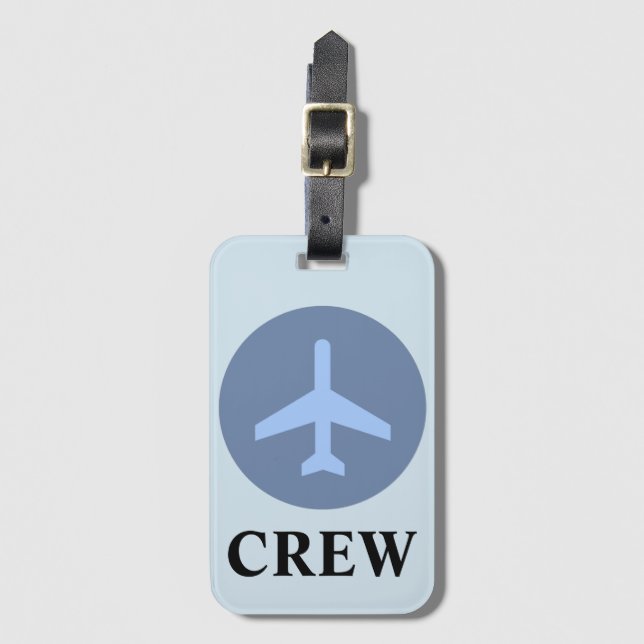 Crew Gepäckanhänger in Vintag blau (Vorderseite Vertikal)