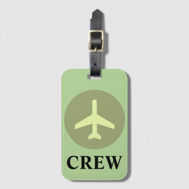Crew Gepäckanhänger Vintag grün (Vorderseite Vertikal)