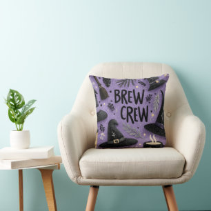 Crew Grafisch mit Hexenhüten, Kaffeebeutel Kissen