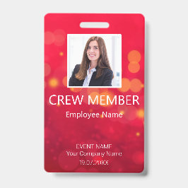 Crew-Member Barcode-Ereignis Red-Abzeichen Ausweis
