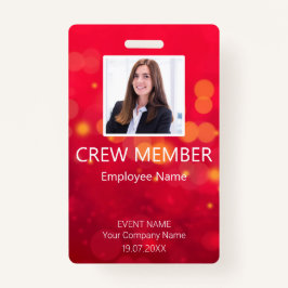 Crew-Member Barcode-Ereignis Red-Abzeichen Ausweis