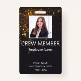 Crew-Member Barcode-Event-Glitzer-Abzeichen Ausweis