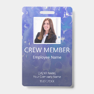 Crew Member Barcode Event Violet Abzeichen Ausweis