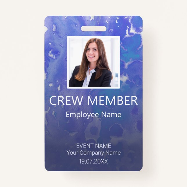 Crew Member Barcode Event Violet Abzeichen Ausweis (Vorderseite)