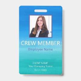 Crew Member QR Code Event Blue Abzeichen Ausweis