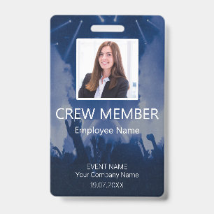 Crew Member QR-Code Event Blue Bading Abzeichen Ausweis