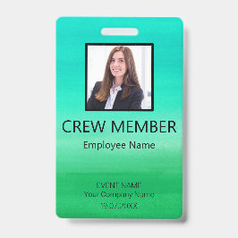 Crew-Member QR-Code-Event-Green-Abzeichen Ausweis