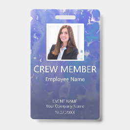 Crew Member QR Code Event Violet Abzeichen Ausweis