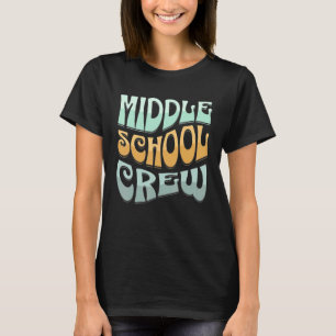 Crew Mittelschule Retro Groovy Vintag erster Tag T-Shirt