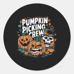Crew pflücken Funny Pumpkin Patch Halloween Kostüm Runder Aufkleber