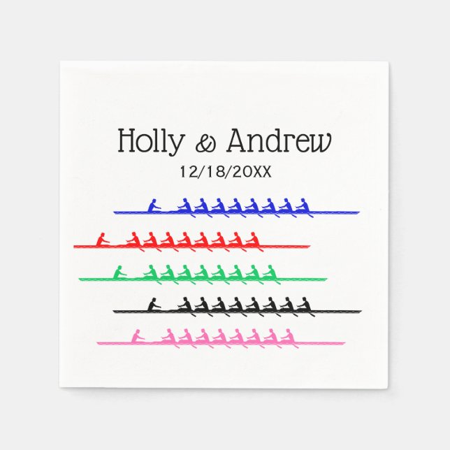 Crew Race Rowers Rowing - Bis zu fünf Boote Serviette (Vorderseite)